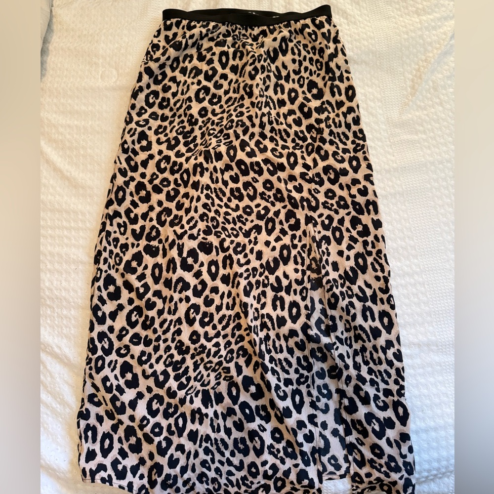 Sanctuary Black and Tan Maxi A-Line Skirt